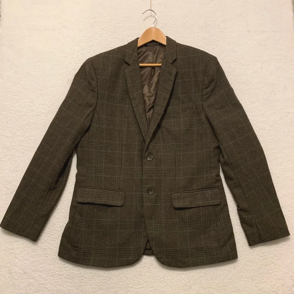 Banana Republic Tailored Fit Blazer Mens 42R Glen Plaid Sport Coat Jacket